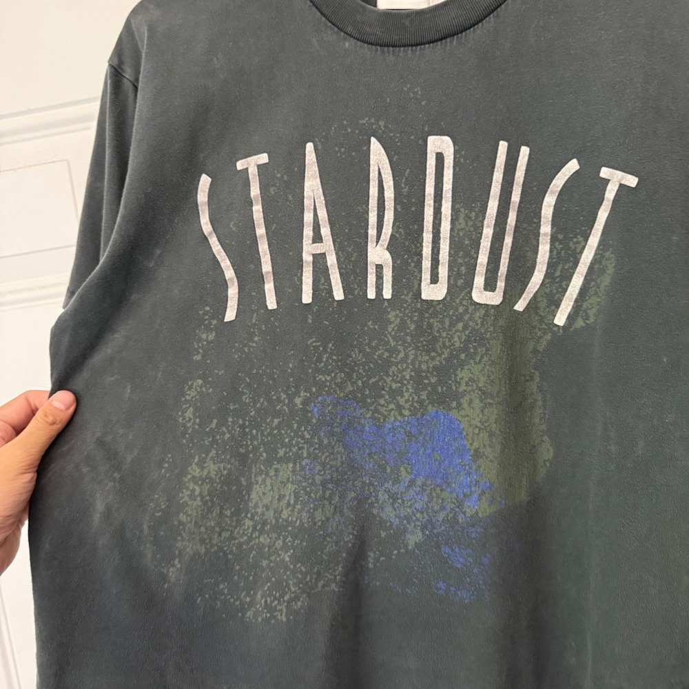 NWOT ANINE BING grey stardust galaxy space graphic cropped boxy crew neck tee - Picture 3 of 6